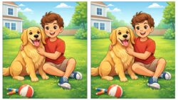 12-Second Challenge: Spot 3 Differences in the Boy and Dog Picture